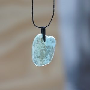 Gin Wine Glass Necklace Recycled Alcohol Bottle Jewelry Eco-friendly Seaglass